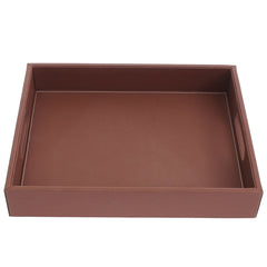 Leatherette Tray Brown L - Habitt
