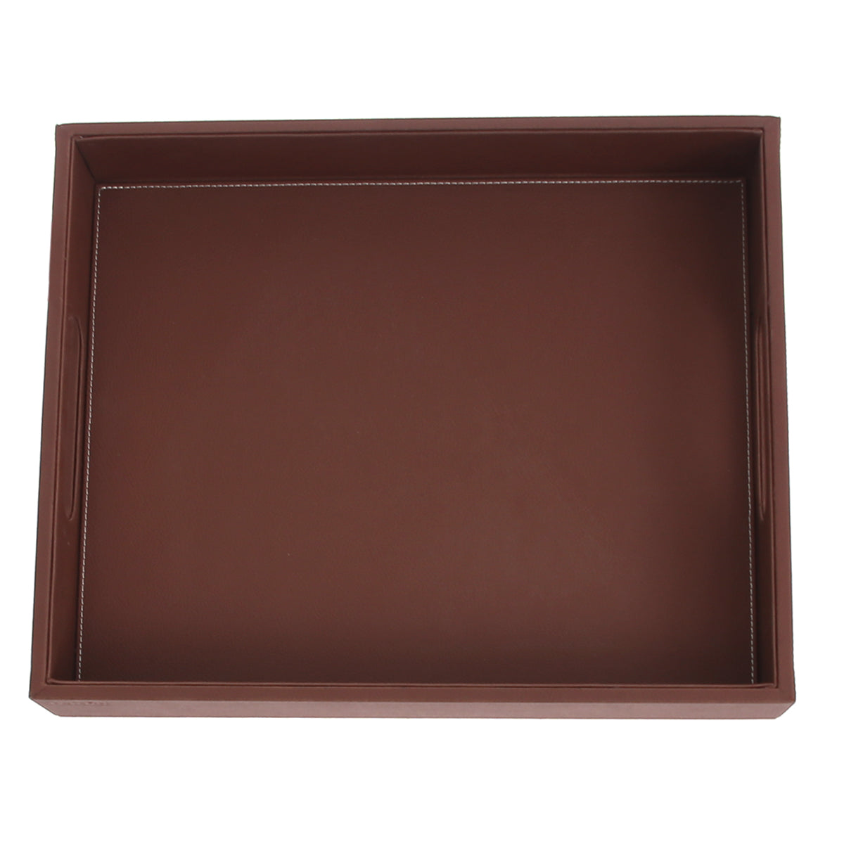 Leatherette Tray Brown L - Habitt