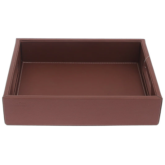 Leatherette Tray Brown S - Habitt