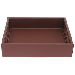 Leatherette Tray Brown S - Habitt