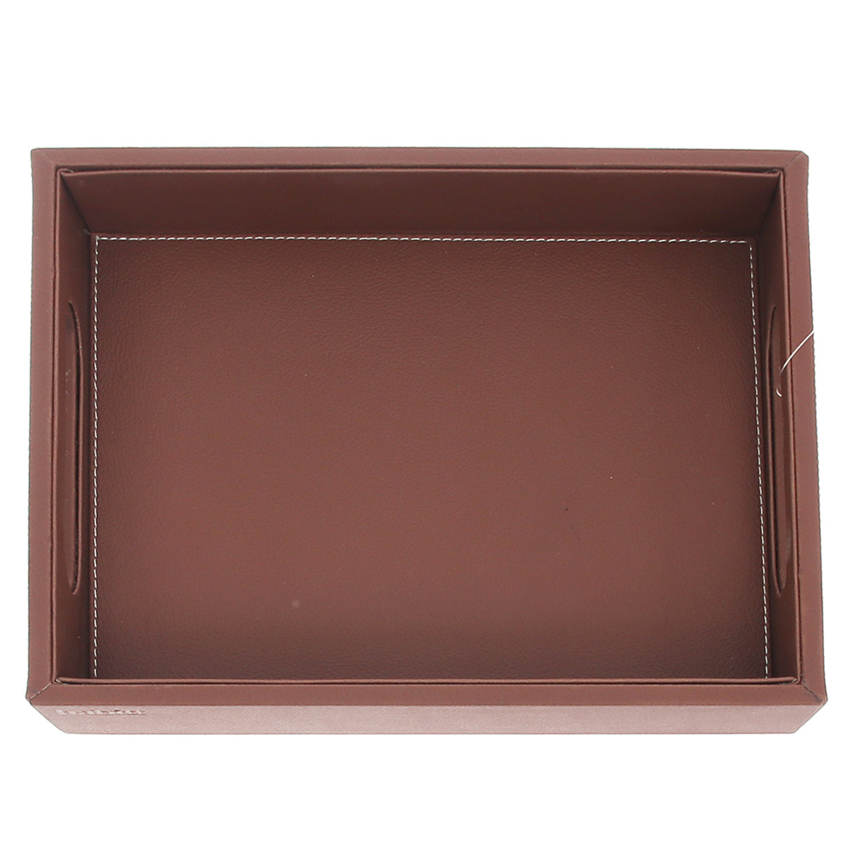 Leatherette Tray Brown S - Habitt