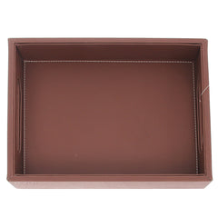 Leatherette Tray Brown S - Habitt
