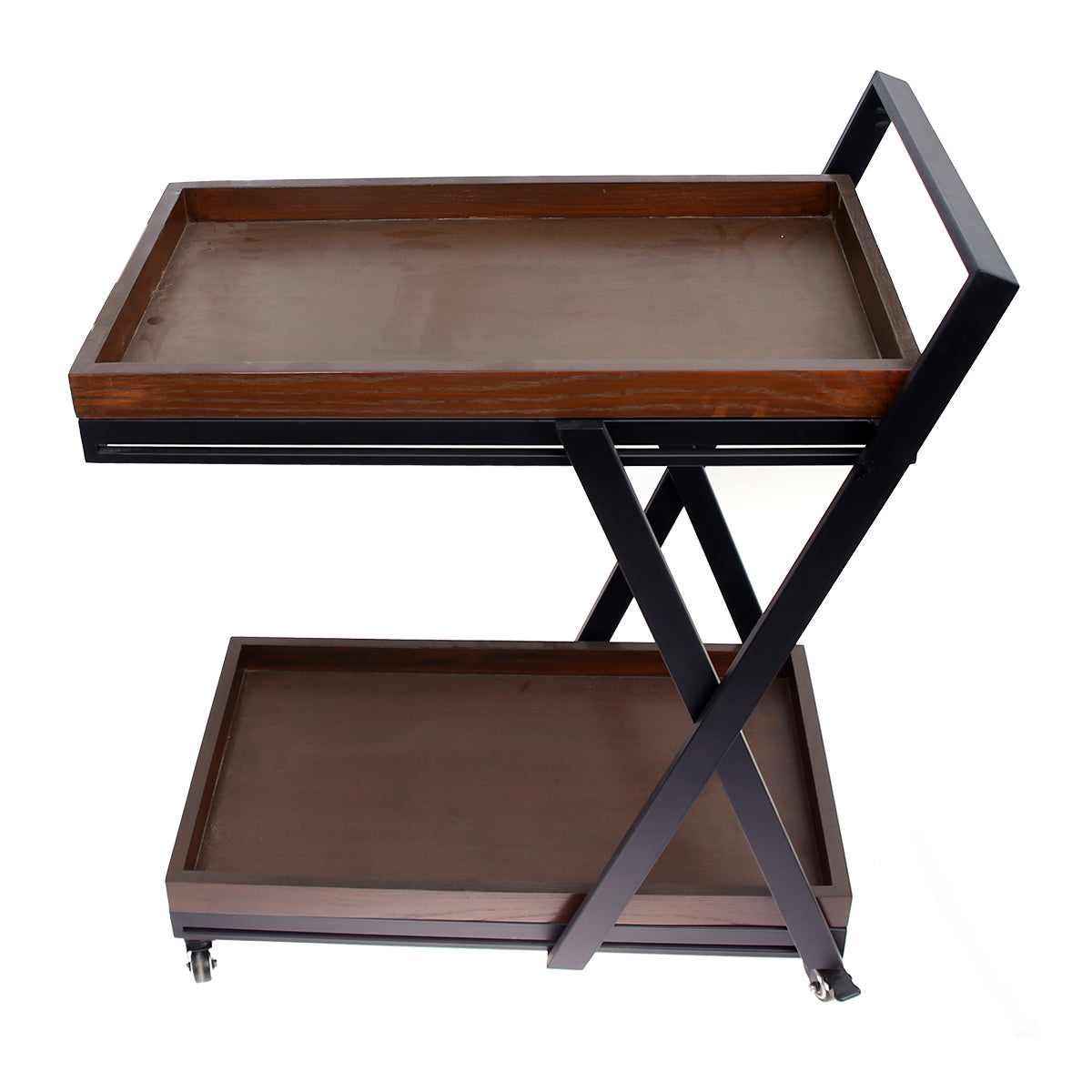 2 Step Wooden Tea Trolley X Design - Habitt