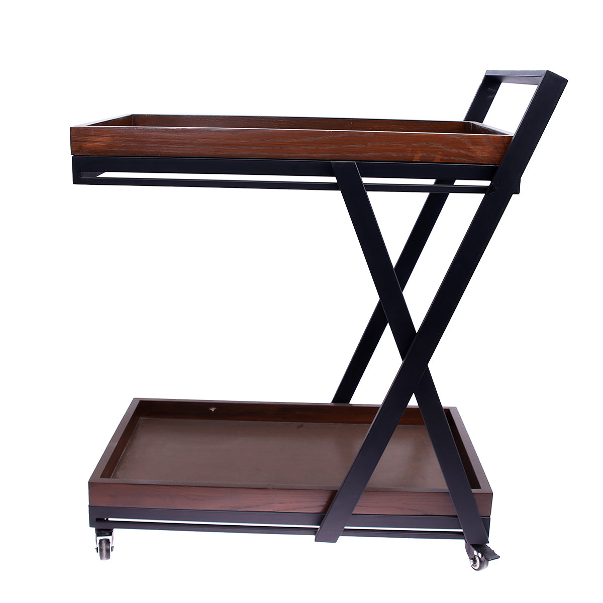 2 Step Wooden Tea Trolley X Design - Habitt