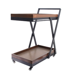 2 Step Wooden Tea Trolley X Design - Habitt