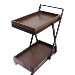 2 Step Wooden Tea Trolley X Design - Habitt