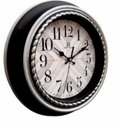 Titanic Wall Clock – Black & Silver Vintage Design with Plastic Frame, Silent Quartz Movement