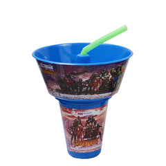 1pc Kids Snack Tub with Straw  Cartoon & Superhero Designs (Green, Light Blue, Blue, Pink, Purple, Orange, Red) - Habitt