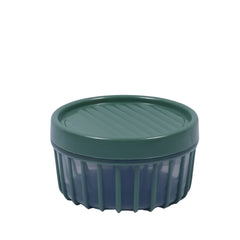 1pc Stripe Small Plastic Storage Jars with Airtight Lids 400 ml– Teal Green, Red, White & Grey - Habitt
