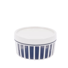 1pc Stripe Small Plastic Storage Jars with Airtight Lids 400 ml– Teal Green, Red, White & Grey - Habitt