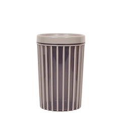 1pc Large Stripe Storage Jar 1500ml – Airtight Plastic Kitchen Container for Dry Food, Coffee, Snacks & Spices (Red, Grey, Green,White) - Habitt