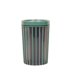 1pc Large Stripe Storage Jar 1500ml – Airtight Plastic Kitchen Container for Dry Food, Coffee, Snacks & Spices (Red, Grey, Green,White) - Habitt