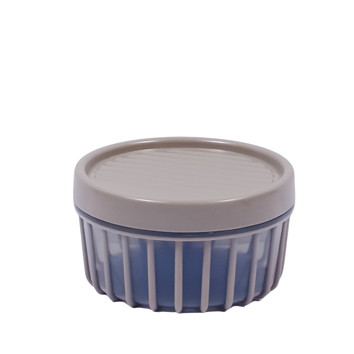 1pc Stripe Small Plastic Storage Jars with Airtight Lids 400 ml– Teal Green, Red, White & Grey - Habitt