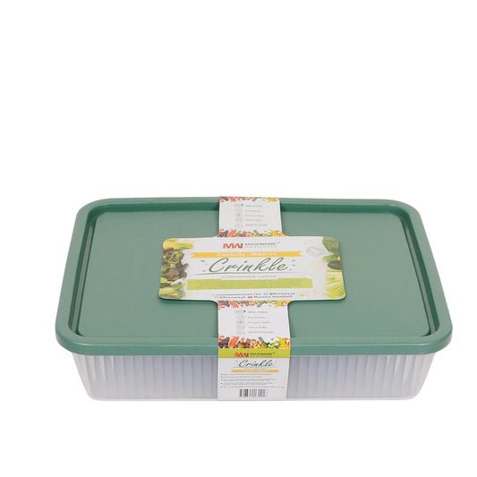 1pc Crinkle Container Large (Assorted) – 1650 ml BPA Storage Box - Habitt
