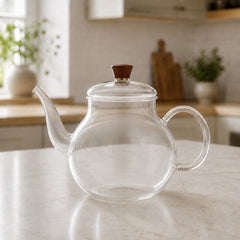 1.5 Liter Clear Glass Kettle with Glass Handle & Lid – Elegant Tea Pot