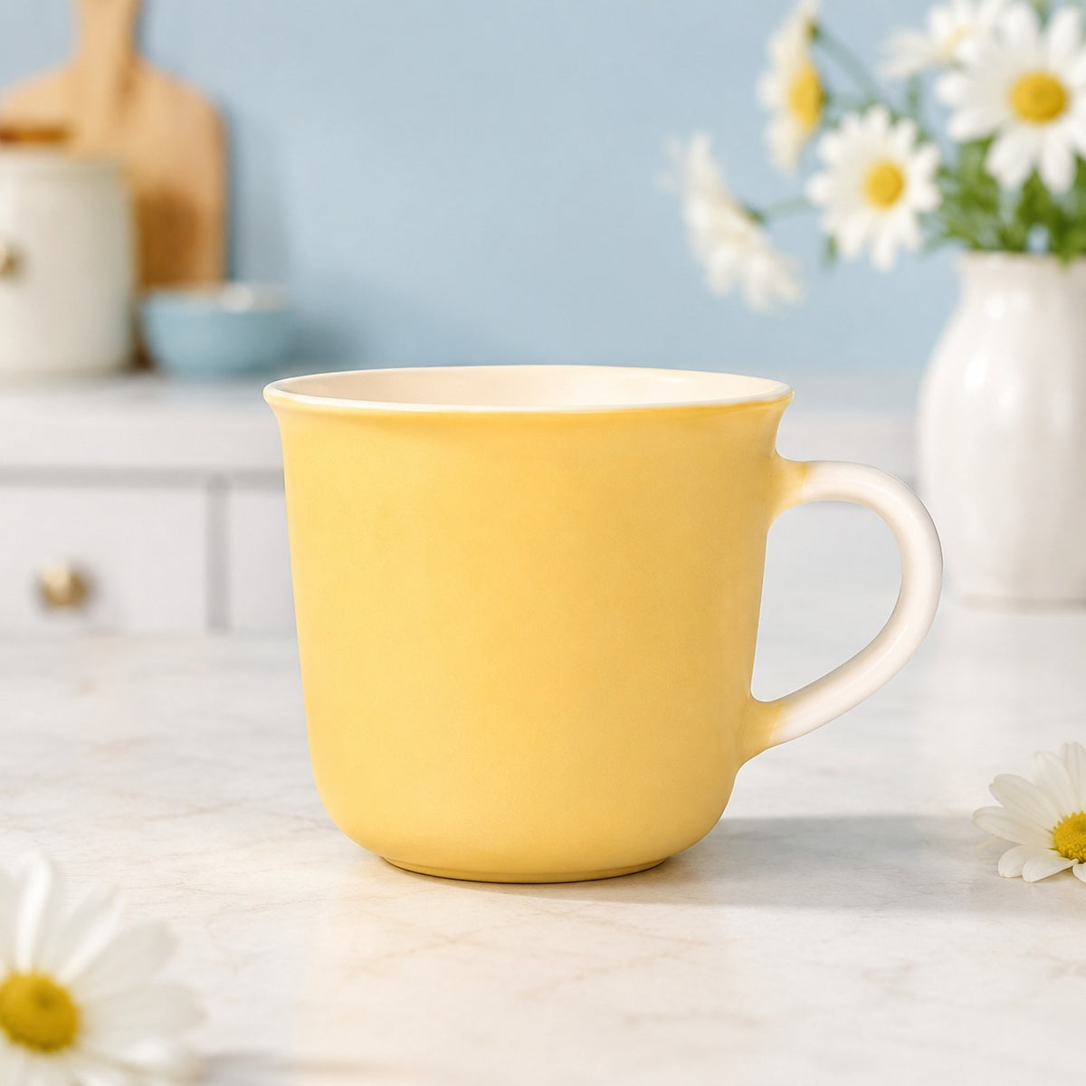 Pastel Ceramic Coffee Mug with White Handle – Minimalist Tea & Coffee Cup