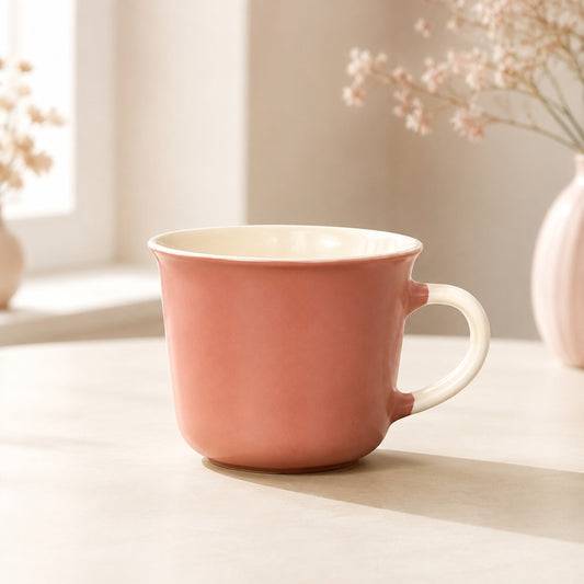 Pastel Ceramic Coffee Mug with White Handle – Minimalist Tea & Coffee Cup