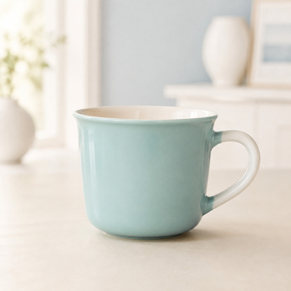 Pastel Ceramic Coffee Mug with White Handle – Minimalist Tea & Coffee Cup