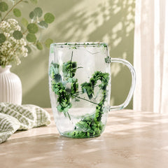 Floral Double-Wall Glass Mug