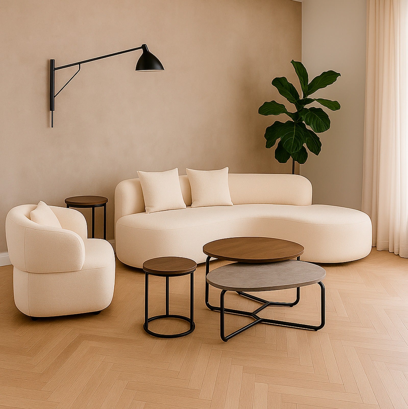 Luna Curve Sofa Set – Stylish Curved Design with Luxurious Comfort - Habitt