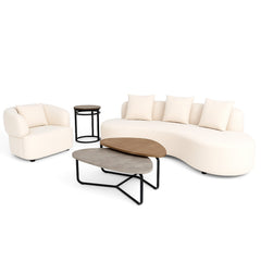 Luna Curve Sofa Set – Stylish Curved Design with Luxurious Comfort - Habitt