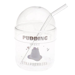 Soda Glass – Transparent with Dome Lid & Straw - Habitt
