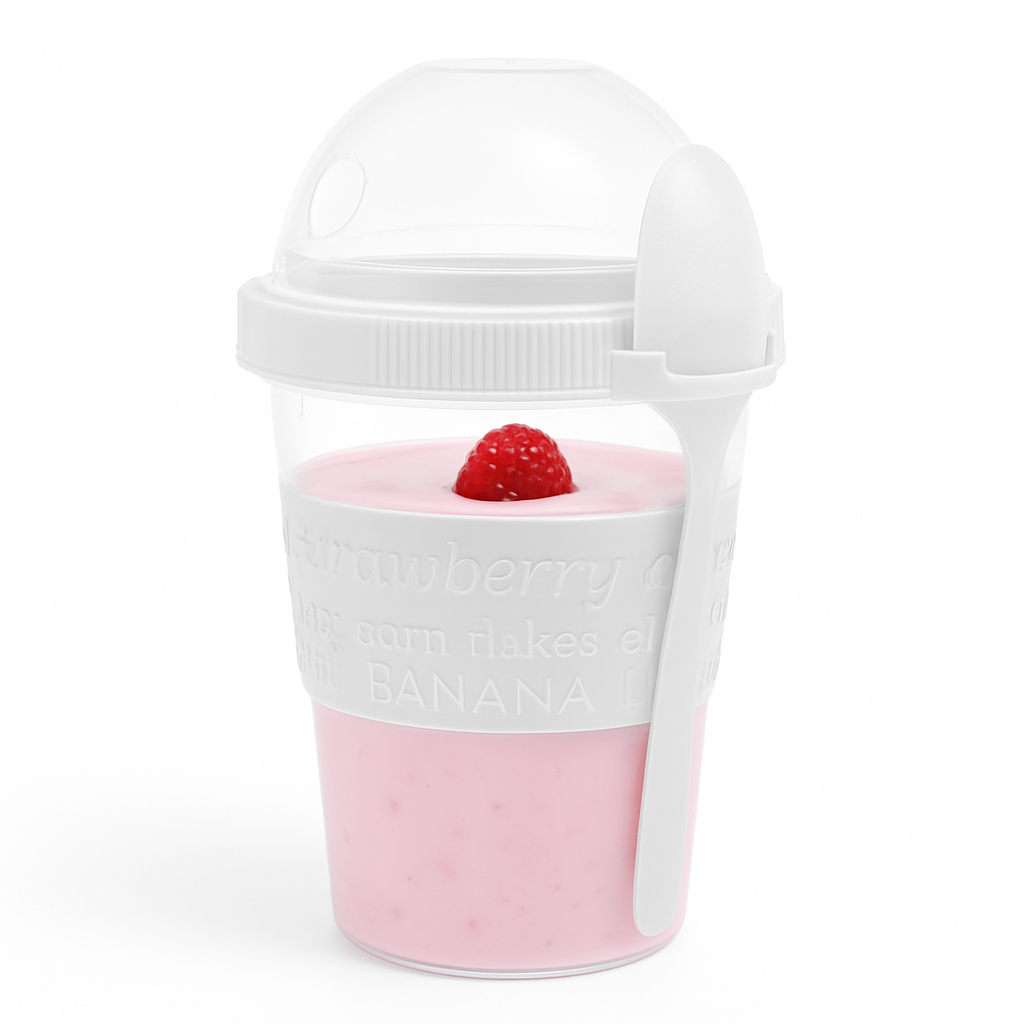 Portable Yogurt Cup with Spoon – BPA‑Free Snack Container for Yogurt, Parfaits & On‑the‑Go Snacks - Habitt