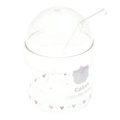 Soda Glass – Transparent with Dome Lid & Straw - Habitt