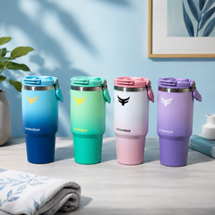 Assorted 1200ml Premium Insulated Travel Tumbler with Handle | Stylish Hot & Cold Drink Cup