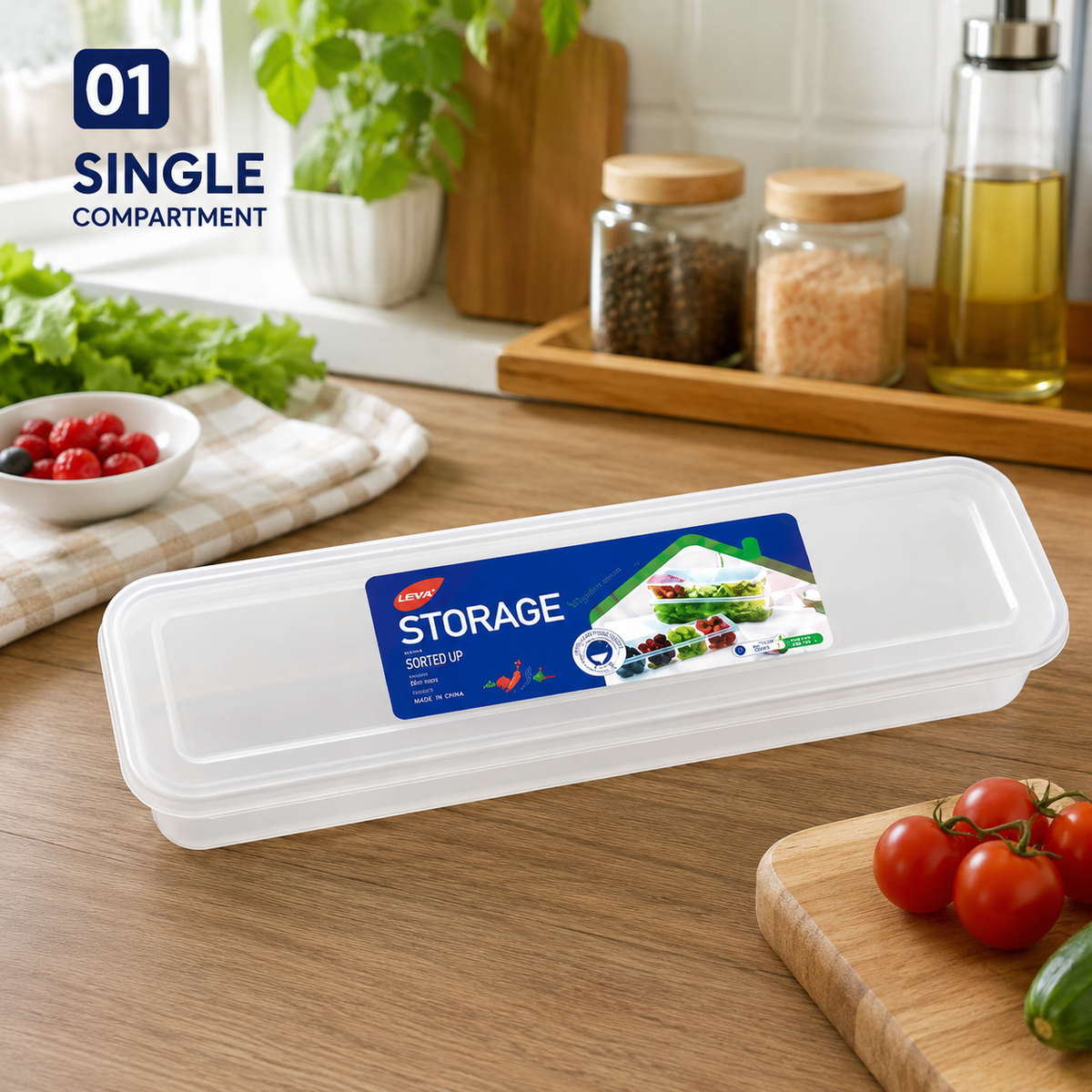 Long Noodle Storage Grain Box with Lid | Airtight Food Storage Container for Pasta, Spaghetti, Grains & Dry Foods | Kitchen Organizer