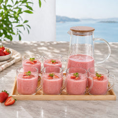 6 Piece Transparent Water Set with Jug | Drinkware Set