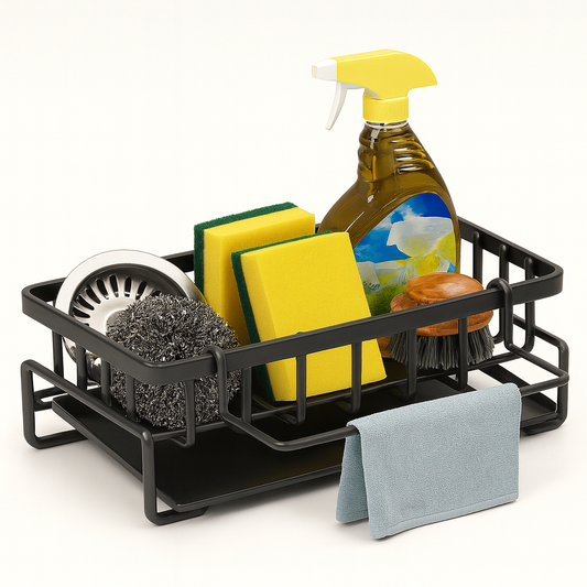 Heavy-Duty Iron Sink Rack for Organized Dishwashing Storage & Quick Drainage - Habitt
