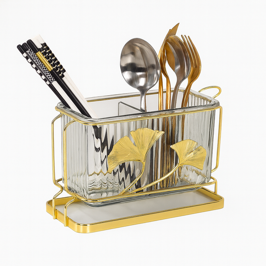 Golden Elegant Partition Spoon Holder - Habitt