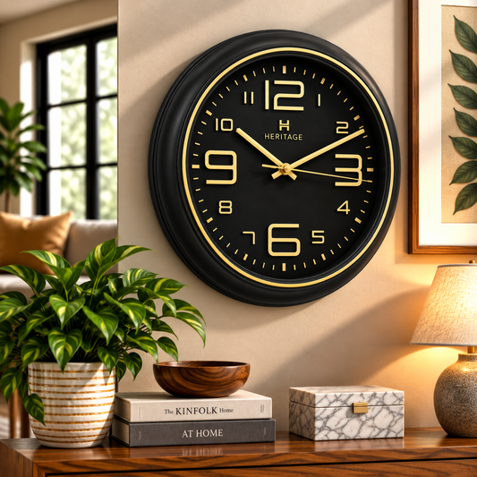 Heritage Titan Wall Clock – 10.75 Inch Plastic Frame