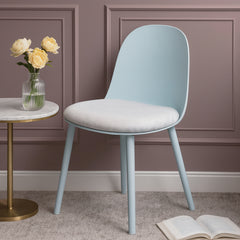 Sora Dining Chair – Modern Molded Seat with Cushion (Pink, Grey, White, Black, Yellow) - Habitt
