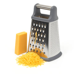 4-Sided Stainless Steel Grater with Metal Bar Handle - Habitt