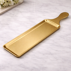 Golden Serving Tray with Handle  43 cm - Habitt