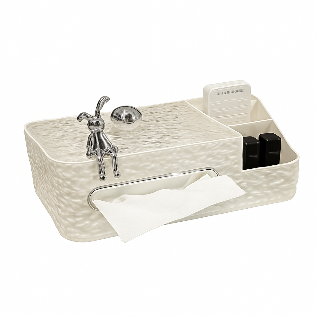 Multifunctional Tissue Box Organizer – Tissue Holder with Storage Compartments - Habitt