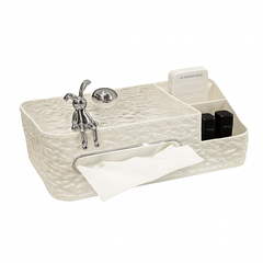 Multifunctional Tissue Box Organizer – Tissue Holder with Storage Compartments - Habitt