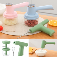 1Pc Electric Egg Beater & Food Mixer (Assorted) – Portable Rechargeable Mini Chopper - Habitt