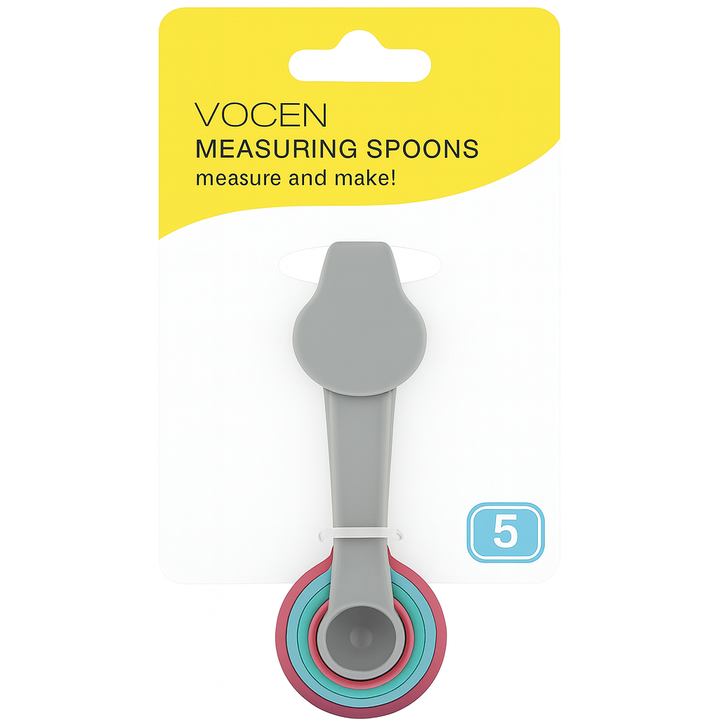 VOCEN 5-Piece Measuring Spoon Set – Color-Coded Kitchen Measuring Spoons for Baking & Cooking - Habitt