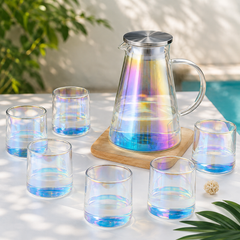 6 Piece Transparent Water Set with Jug | Drinkware Set