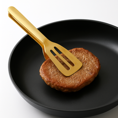 Stainless Steel Golden Kitchen Tong – Heat-Resistant Cooking & Serving Tong - Habitt