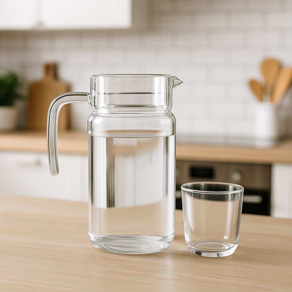 Clear Glass 7-Piece Water Set – 1.85 L Jug with 300 ml Glasses (Premium Everyday Glassware) - Habitt