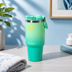 Assorted 1200ml Premium Insulated Travel Tumbler with Handle | Stylish Hot & Cold Drink Cup