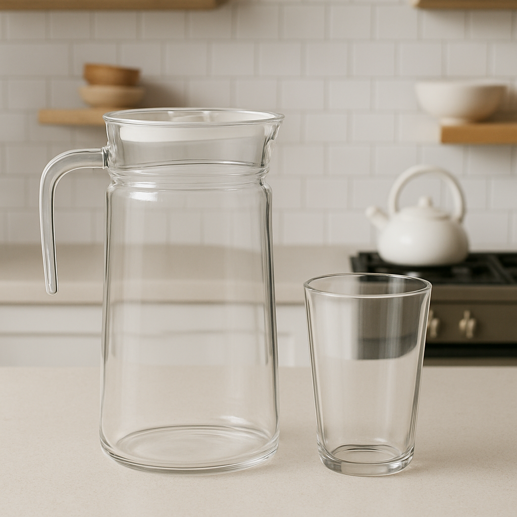 Clear Glass 7-Piece Water Set – 1.98 L Jug with 315 ml Glasses (Premium Everyday Glassware) - Habitt