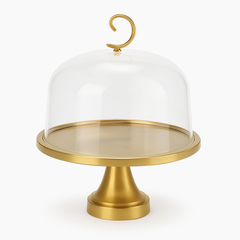 Elegant Gold Cake Platter with Dome Cover - Habitt