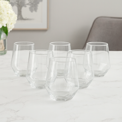 Premium Faceted Tumbler Glass 340 ml - Habitt