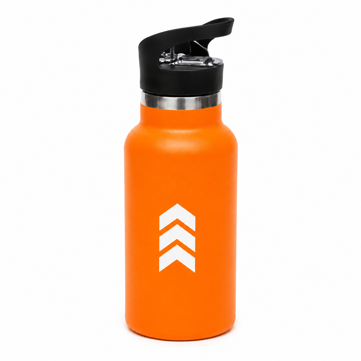 Matte Orange  Stainless Steel Insulated Water Bottle – Leakproof Reusable Sports & Travel Flask with Carry Handle Lid - Habitt