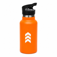 Matte Orange  Stainless Steel Insulated Water Bottle – Leakproof Reusable Sports & Travel Flask with Carry Handle Lid - Habitt